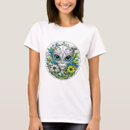 Extraterrestrische Alien in Blume Starry Night T-Shirt