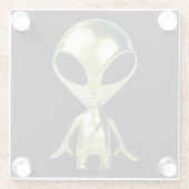 Extraterrestrische Alien Metallic Glass Untersetze Glasuntersetzer (Rückseite)