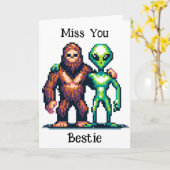 Extraterrestrische Alien mit Bigfoot Karte (Gelbe Blume)