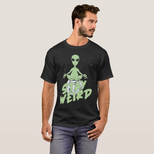 Extraterrestrische Alien Saucer Spaceship Bleibe W T-Shirt (Vorne ganz)