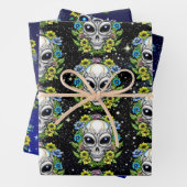 Extraterrestrische Alien Skulls Geschenkpapier Set (Beispiel)