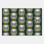 Extraterrestrische Alien Skulls Geschenkpapier Set (Vorderseite)