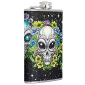 Extraterrestrische Alien Skulls und Blume Flachmann (Rechts)