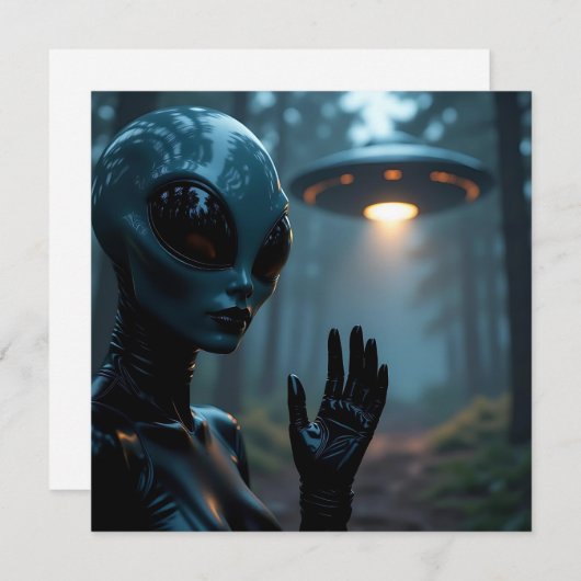 Extraterrestrische Alien und UFO (Vorne/Hinten)