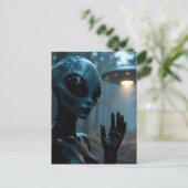 Extraterrestrische Alien und UFO Postkarte (Stehend Vorderseite)