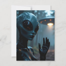 Extraterrestrische Alien und UFO Postkarte