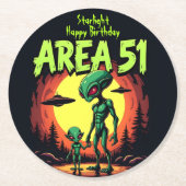 Extraterrestrische Beings erscheinen in der Nähe v Runder Pappuntersetzer (Vorderseite)