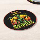 Extraterrestrische Beings im Roswell Nation Park Runder Pappuntersetzer (Angewinkelt)