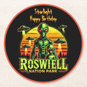 Extraterrestrische Beings im Roswell Nation Park Runder Pappuntersetzer (Vorderseite)