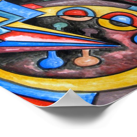 Extraterrestrische Jazz-Modern Bauhaus Geometrisch Poster (Ecke)