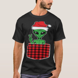 Extraterrestrische Niedliche Alien Pocket mit Weih T-Shirt