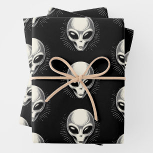 Extraterrestrische Science Fiction der Space Alien Geschenkpapier Set