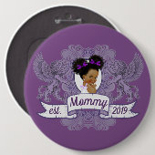 Extravagant African Baby Girl Lila|White Princess Button (Vorne & Hinten)