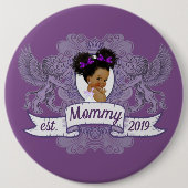 Extravagant African Baby Girl Lila|White Princess Button (Vorderseite)