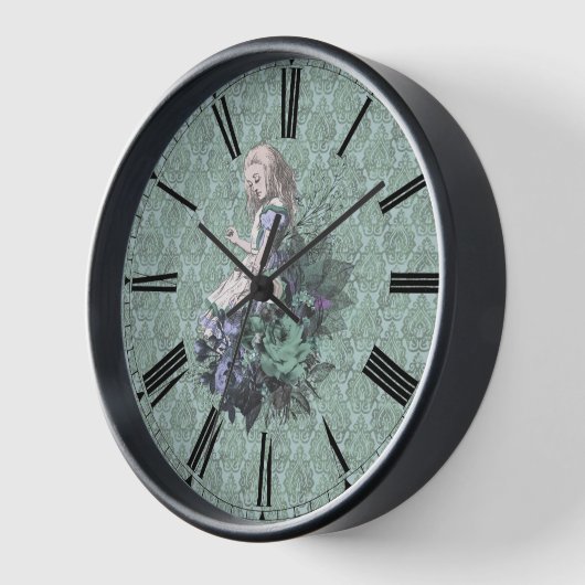 Extravagant Alice Wonderland Aqua Tint Uhr (Winkel)