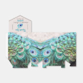 Extravagant Aqua Peacock Feathers Wedding Geschenkschachtel (Ungefaltet)