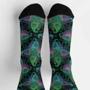 Extravagant Aquamarin Paisley Socken