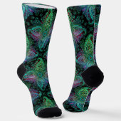 Extravagant Aquamarin Paisley Socken (Gewinkelt)
