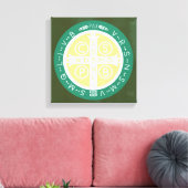 Extravagant Benediktinerkreuz Nr. 1 Grün Leinwanddruck (Insitu (Wohnzimmer))