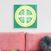 Extravagant Benediktinerkreuz Nr. 2 Grün Leinwanddruck (Insitu (Wohnzimmer))