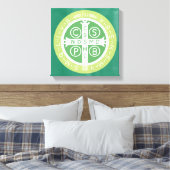Extravagant Benediktinerkreuz Nr. 2 Grün Leinwanddruck (Insitu (Schlafzimmer))
