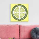 Extravagant Benediktinerkreuz Nr. 3 Green Leinwanddruck (Insitu (Wohnzimmer))