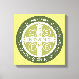 Extravagant Benediktinerkreuz Nr. 3 Green Leinwanddruck