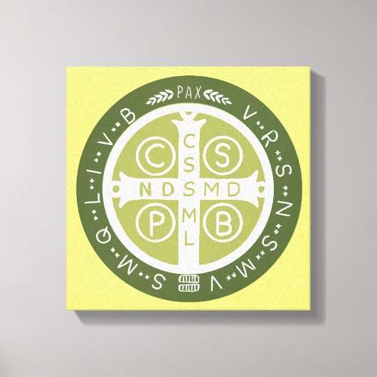 Extravagant Benediktinerkreuz Nr. 3 Green Leinwanddruck (Vorderseite)