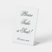 Extravagant "Bitte setzen Sie sich!" Sockelschild (Vorderseite)