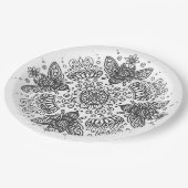 Extravagant Black Bee Mandala Pappteller (Schrägansicht)