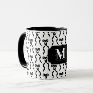 Extravagant Black Bow Mit Monogramm Tasse
