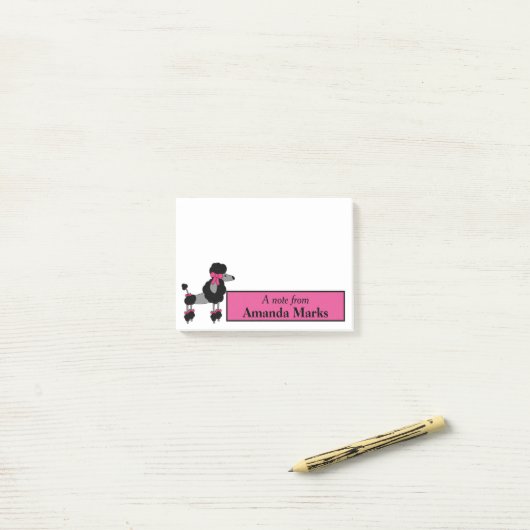 Extravagant Black Poodle Personalisiert Post-it Klebezettel (Auf Schreibtisch)