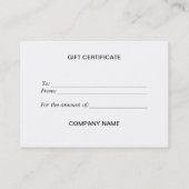 Extravagant Blank Christmas Geschenkgutschein Rabattkarte (Rückseite)