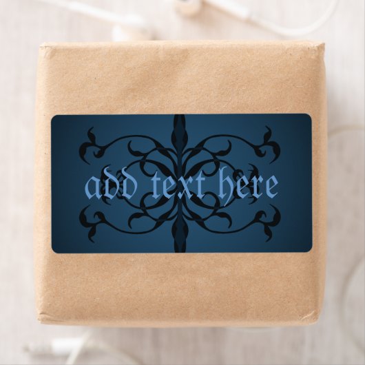 Extravagant-blaugotische Flasche- oder Krug-Etiket (Insitu)