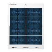 Extravagant-blaugotische Flasche- oder Krug-Etiket (Vorne)