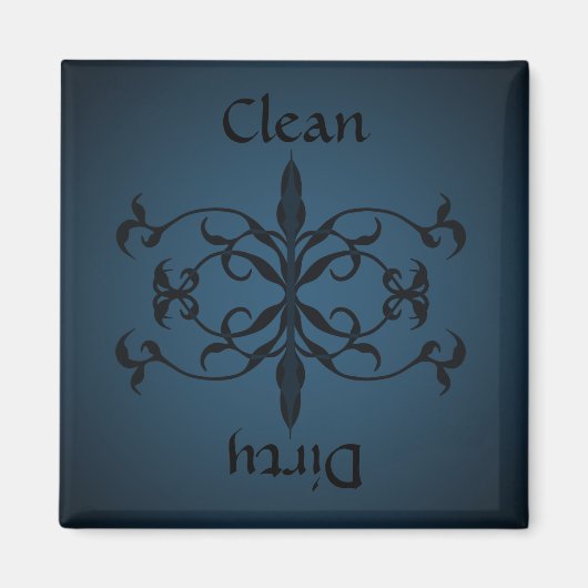 Extravagant Blue Clean oder schmutziger Geschirrsp Magnet (Vorne)