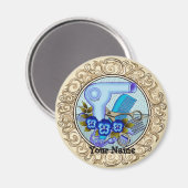 Extravagant Blue Pansy Beautician Magnet (Vorderseite/Rückseite)