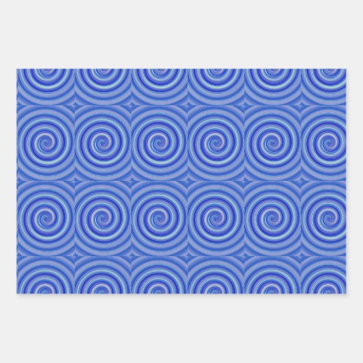 Extravagant Blue Spiral Geschenkpapier Set (Vorderseite)