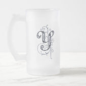 Extravagant Blue Vintag Monogram 'Y' - Tasse (Links)