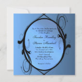 Extravagant Blue Wedding Einladung (Vorderseite)