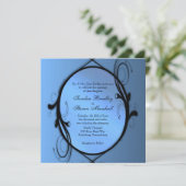 Extravagant Blue Wedding Einladung (Stehend Vorderseite)