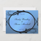 Extravagant Blue Wedding Einladung (Rückseite)