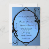 Extravagant Blue Wedding Einladung (Vorderseite)