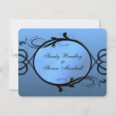 Extravagant Blue Wedding Einladung (Rückseite)