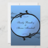 Extravagant Blue Wedding Einladung (Rückseite)