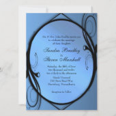 Extravagant Blue Wedding Einladung (Vorderseite)