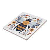 Extravagant Boho Honey Bee Scandinavian Folk Art Fliese (Seite)