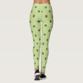 Extravagant-braun-grün-Retro-Polka-Dot Leggings (Rückseite)