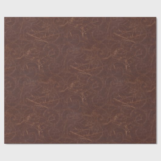 Extravagant-braune Imitate Leder Geschenkpapier (Flach)