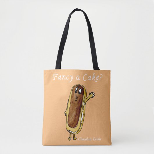 Extravagant Cake Funny Chocolate Eclair Quirky Art Tasche (Vorderseite)